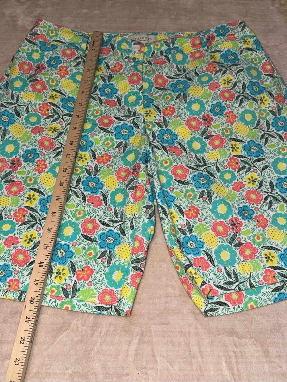 Talbots Multicolor Floral Cotton Bermuda Shorts